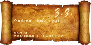 Zentner Györgyi névjegykártya
